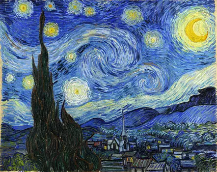 Репродукция картины на холсте Starry Night 1889 г.