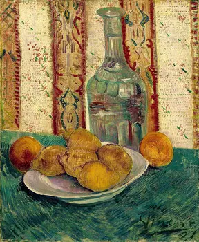 Репродукция картины на холсте Still Life With Decanter And Lemons on a Plate 1887 г.