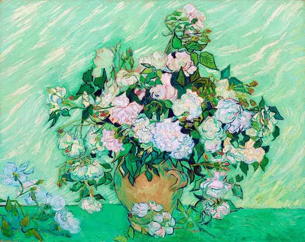 Репродукция картины на холсте Vase With Roses 1890 г.