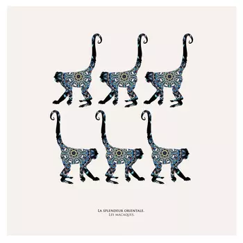 Репродукция картины на холсте восточная яркость макаки