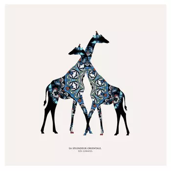 Репродукция картины на холсте восточная яркость жирафы
