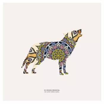 Репродукция картины на холсте восточный блеск волк полукровка