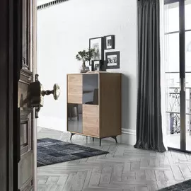 Сервант деревянный Personal с черным стеклом