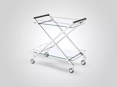 Сервировочный столик с двумя стеклянными полочками