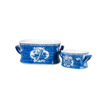 Сет из двух кашпо Caeruleis синего цвета