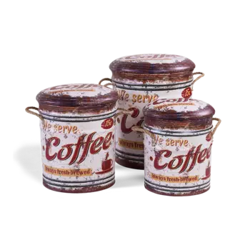 Сет из трех пуфов Coffee из экокожи