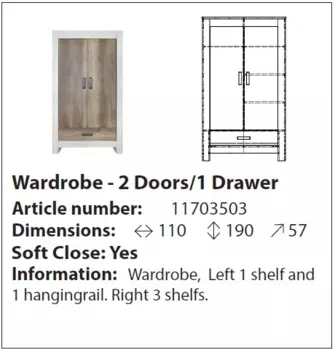 Шкаф Costa с выдвижным ящиком