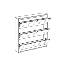 Шкаф для обуви Wide с фасадом из стекла белого цвета