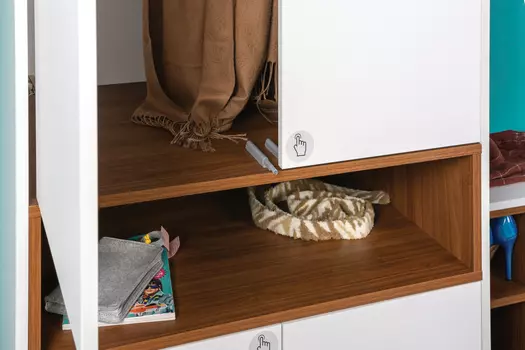 Шкаф лайт цвета орех селект каминный/белый премиум