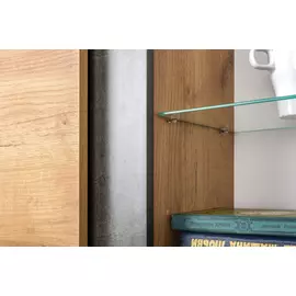 Шкаф навесной арчи с подсветкой цвета дуб крафт золотой/камень тёмный