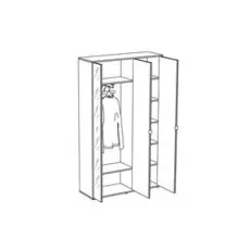 Шкаф трехдверный Latte с двумя отделениями