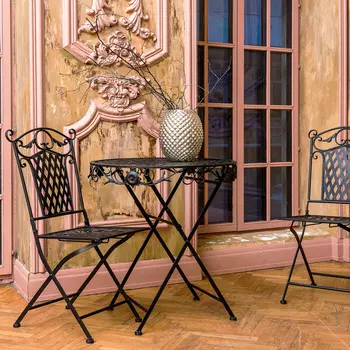 Складной столик для завтрака ницца черный антик