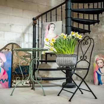 Складной стул жарден черный антик