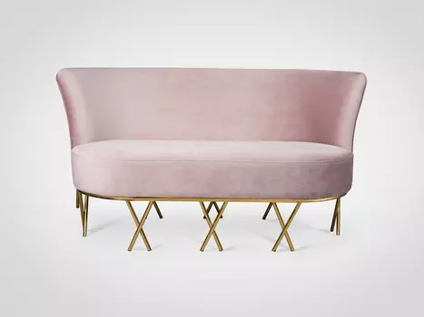 Софа пудрово-розового цвета