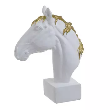Статуэтка конь бело-золотого цвета
