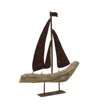 Статуэтка корабль из металла и дерева