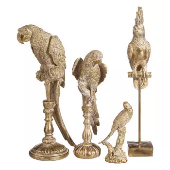 Статуэтка попугай золотого цвета