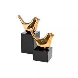 Статуэтка птичка золотая на подставке