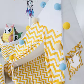 Стеганый игровой коврик Yellow Zigzag