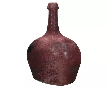 Стеклянная ваза бордового цвета