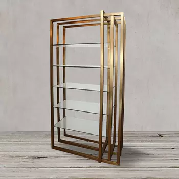Стеллаж белджио со стеклянными полками