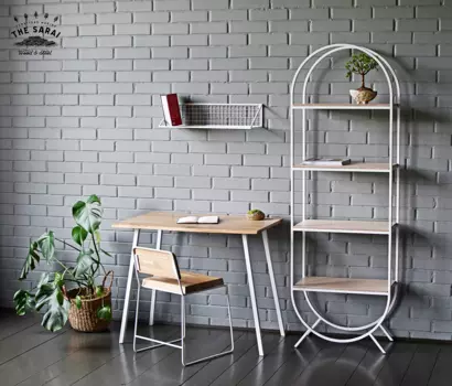 Стеллаж Circle Ply 03 с каркасом белого цвета