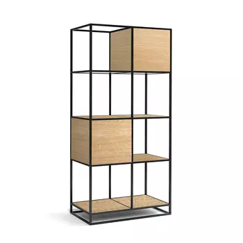 Стеллаж Kvadra 2 Black светлый дуб