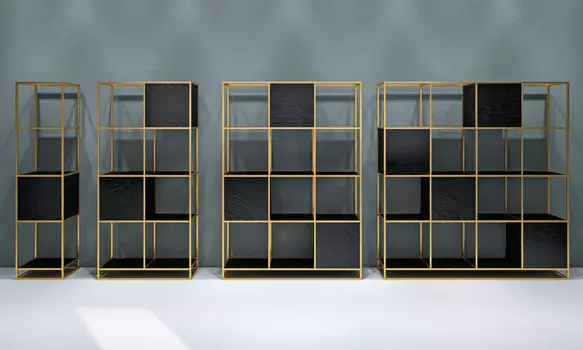 Стеллаж Kvadra 2 Black темный дуб