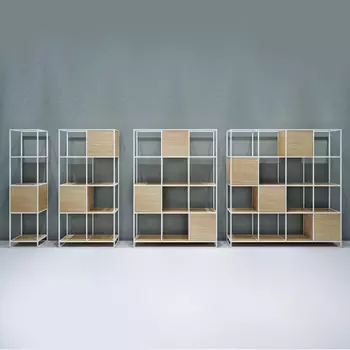 Стеллаж Kvadra 3 Black темный дуб