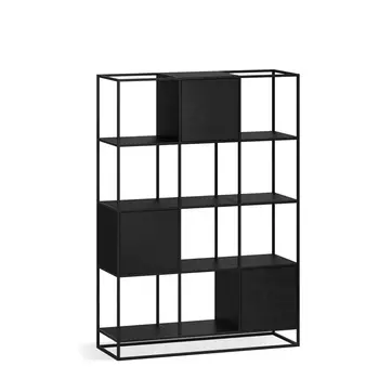 Стеллаж Kvadra Black черный дуб матовый лак