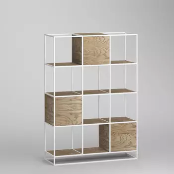 Стеллаж Kvadra White темный дуб