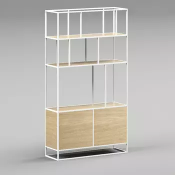 Стеллаж Makella New White светлый дуб