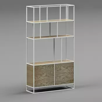 Стеллаж Makella New White темный дуб