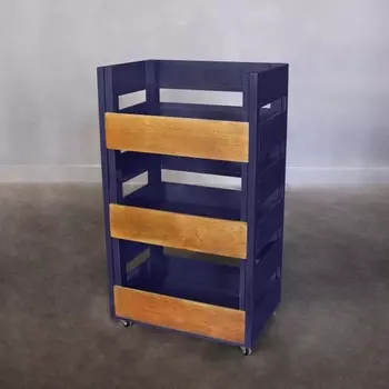 Стеллаж на колесиках Asti с тремя открытыми ящиками