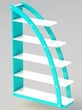 Стеллаж парус бирюзового цвета