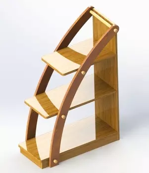 Стеллаж парус из массива дуба