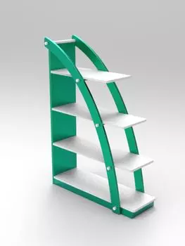 Стеллаж парус с белыми полками