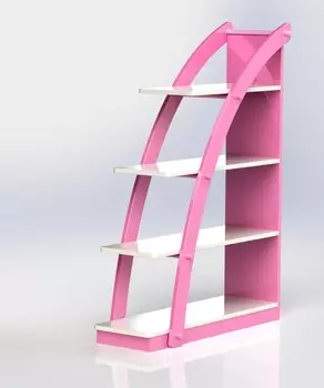 Стеллаж парус с белыми полками