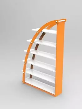 Стеллаж парус с белыми полками