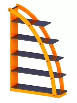 Стеллаж парус с черными полками