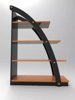 Стеллаж парус с оранжевыми полками