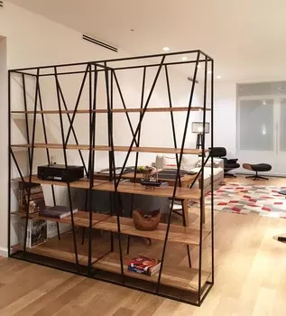 Стеллаж Powell Black светлый дуб