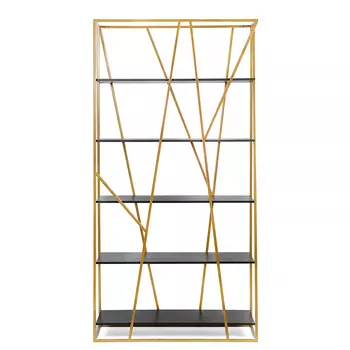 Стеллаж Powell Gold черный дуб