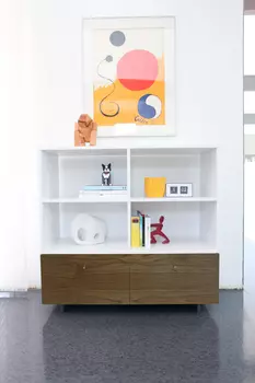 Стеллаж Roh белый/орех