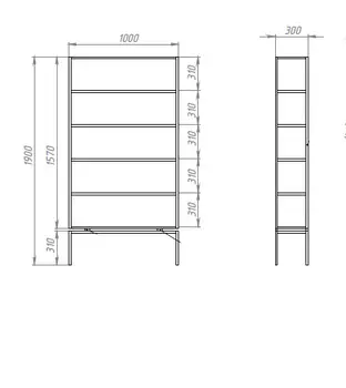 Стеллаж со стеклянными полками