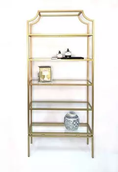 Стеллаж удлинённый восток золотого цвета
