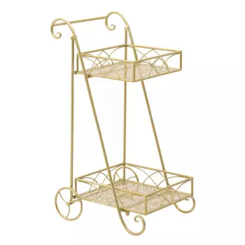 Стол-этажерка из металла золотого цвета