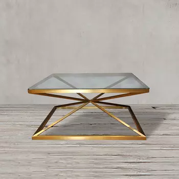 Стол кофейный матового золота