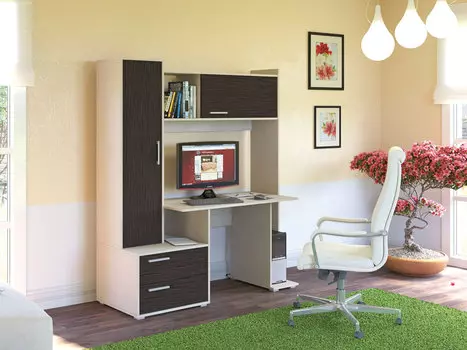 Стол компьютерный брайтон м цвета дуб паллада/венге