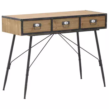 Стол-консоль из дерева и металла